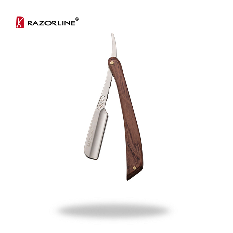 Бритва RAZORLINE H15WY профессиональная коричневая с деревянной ручкой