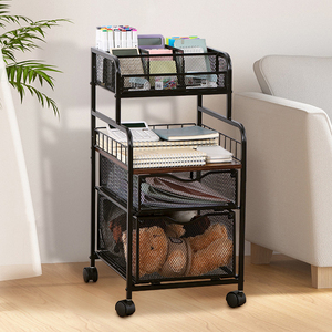 Étagère de rangement mobile robuste pour dossiers, gain de place, sur pied, avec <span class=keywords><strong>roulettes</strong></span> verrouillables - Product Image 1