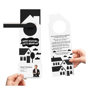 Impresión de tarjetas de cartón personalizadas para bienes raíces, colgadores de puerta, volantes, etiquetas, tarjetas de visita, marketing inmobiliario - Product Image 1