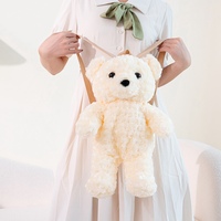 Sac à dos en peluche personnalisé velours rose fille coeur ours en peluche sac à dos pour enfants grande taille griffe machine poupée