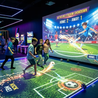 Système de projection murale interactif de football AR avec détection de vitesse de ballon, suivi de localisation et logiciel holographique 3D pour centre commercial