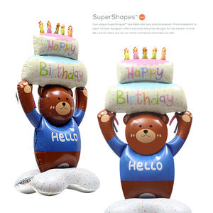 Globo Gigante 4D Estéreo de Oso de Pie con Pastel - Adorno de Bienvenida para Fiesta de Cumpleaños, Atrezzo para Fondo de Fotos, Venta al por Mayor - Product Image 4