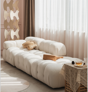 Muebles de Interior Nórdicos, Sofá Modular en Forma de L con Reposapiés, Diván de Terciopelo Relleno de Esponja de Alta Densidad y Resistencia - Product Image 3