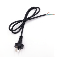 Câble d'alimentation électrique australien certifié SAA, 3 broches, pour appareils électroménagers, conducteur en cuivre pur dénudé, longueur 2 m