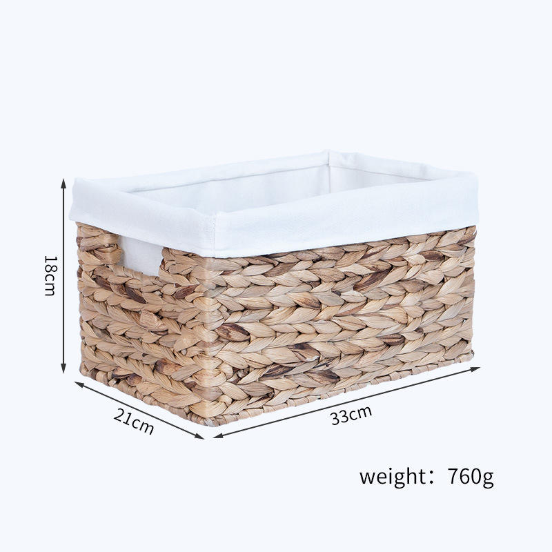 ตะกร้าผักตบชวาขนาดใหญ่ (พร้อมผ้า)