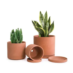 Vaso di argilla commercio all'ingrosso Custom Design di terracotta argilla vasi da fiori fioriere Succulente fioriere di Terracotta Vasi per le Piante