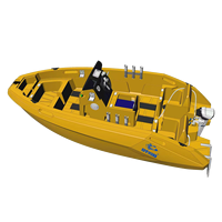 Bateau de pêche familial neuf avec garantie d'un an, coque en HDPE, console centrale, idéal pour les centres de villégiature