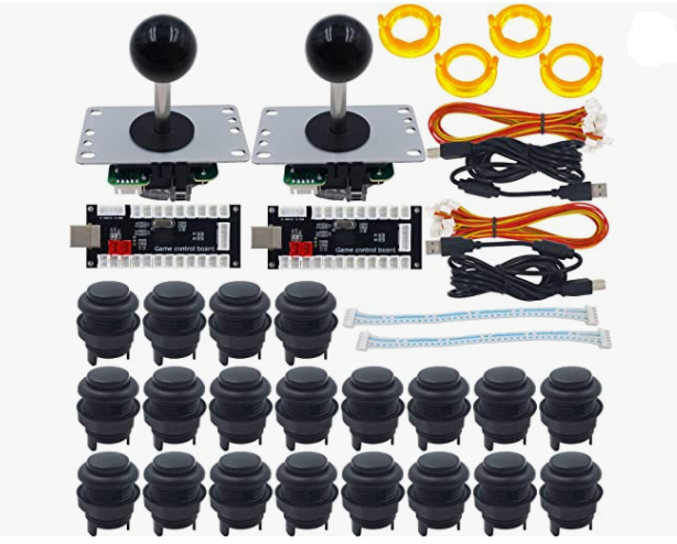 Kt SJ-JX 2 Player Arcade Game DIY Kit Game Boy Private Mold Matt Frosted Black Button USB Encoder Zero Delay 4&8 Way Fighting