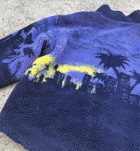 Sweat-shirts à capuche surdimensionnés unisexes en polaire brossée Sherpa épaisse avec impression DTG par sublimation personnalisée, patchwork, fermeture éclair, pour l'hiver, fabriqués par un fabricant - Product Image 4