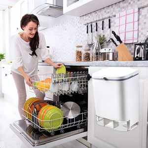 Cubo de Basura de Plástico para Cocina, Montado en la Pared, con Tapa, para Baño, Almacenamiento Colgante, para Gabinetes - Product Image 3
