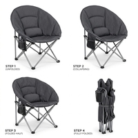 Chaise pliante légère en aluminium pour le camping en plein air avec porte-gobelet, siège de loisirs portable