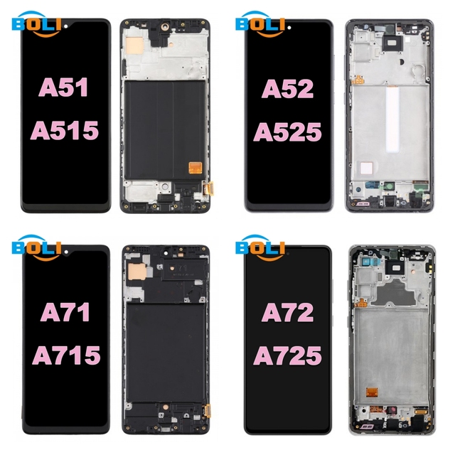 Original for Samsung M31S OLED Mobile LCD Screen Replacement for Samsung Galaxy A51 A515 A31 A52 A71 A72 LED Display with Frame