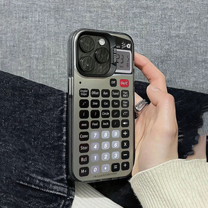 <span class=keywords><strong>Calculatrice</strong></span> Clavier Impression Électrolytique Argent Clé TPU PC Housse de Téléphone Portable <span class=keywords><strong>pour</strong></span> <span class=keywords><strong>Iphone</strong></span> 8 X Xr Xs 11 12 13 14 15 16 Pro 17 - Product Image 3