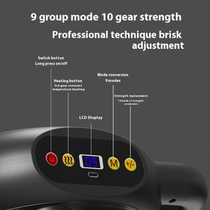 8-Head Liquid Crystal Fascia Gun Hot Compress Massager Massage à percussion profonde Muscles du corps entier Relaxant Muscles de la taille et du dos - Product Image 3