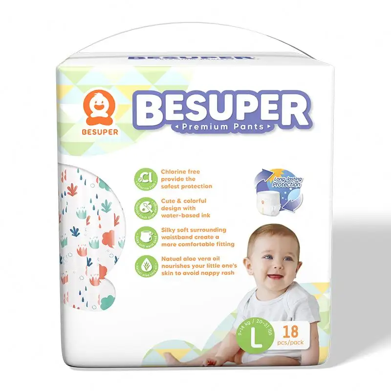 Besuper Cotton Sleepy pannolini per bambini usa e getta produttori all'ingrosso Pull up pantaloni per pannolini per bambini