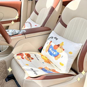 Car Seat Cushion <b>Full</b> Set Ice Silk Breathable Non <b>Slip</b> Cooling Mat Front Seat Decorative Four Seasons Use - Product Image 2