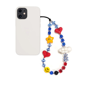 Acrylic Crystal Heart Cloud Beads Beaded Wrist Hand Strap Phone Case Charm Accessories Key Chain Other Lanyards