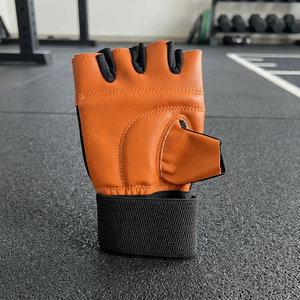 Gants de sport fluorescents orange Gants de gymnastique en cuir durables pour le fitness, l'haltérophilie antidérapante et la couleur du temps de cyclisme - Product Image 2