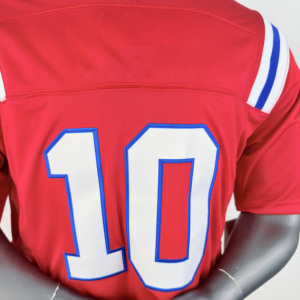 Maillot de football américain personnalisé rouge à col en V et manches courtes pour homme adulte – Vêtement respirant de style baseball - Product Image 6