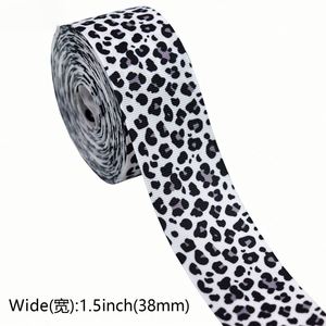 Cinta de Poliéster Grosgrain con Estampado de Leopardo de Alta Calidad para Lazos y Accesorios para el Cabello, Duradera, Navideña, 10 Yardas/Rollo - Product Image 6