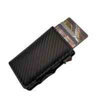 Dompet Kartu Minimalis Otomatis Anti-RFID dengan Penutup Snap, Penggunaan Bebas Tangan yang Praktis, Lapisan Aluminium Alloy