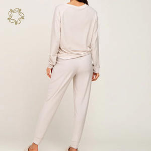 Pyjama de maternité à manches longues ensemble de vêtements pour femmes enceintes en coton biologique ensemble de salon de maternité en bambou ensemble de <span class=keywords><strong>2</strong></span> pièces pour femmes enceintes en gros - Product Image 6