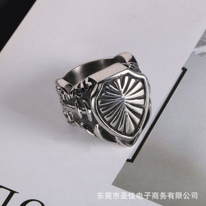 Anillo de Acero Inoxidable para Hombre, Forma de Escudo SA808, Diseño de Hoja de Plátano, Joyería de Regalo - Product Image 5