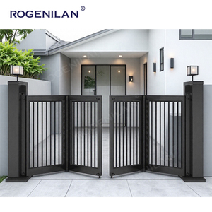 Rogenilan Aluminium Pliant Tuinpoort Barrière Portes Usine Allée Personnalisée Portes Extérieures <span class=keywords><strong>Prix</strong></span> Eingangstor - Product Image 6