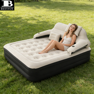 Materasso Gonfiabile Rialzato Queen Size 16 Pollici con Testiera, Letto <span class=keywords><strong>Matrimoniale</strong></span> Portatile per Casa, Esterni e Campeggio - Product Image 5