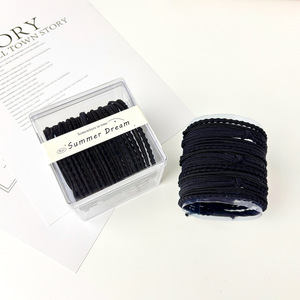 Élastiques à cheveux Summer Dream noirs, lot de 9 pièces, en nylon élastique, pour usage quotidien, style queue de cheval haute - Product Image 4