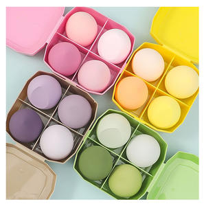 Éponge de maquillage écologique personnalisée, 4 pièces, avec étui de rangement, éponge de maquillage en forme de blender, sans latex, éponge de maquillage sans latex - Product Image 1