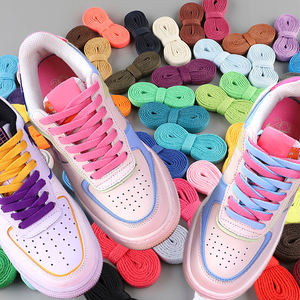 WEGOODZF Lacets de chaussures plats originaux de haute qualité de 8MM d'épaisseur personnalisés Nouveau style de baskets Lacets de tennis en polyester monocouche - Product Image 1