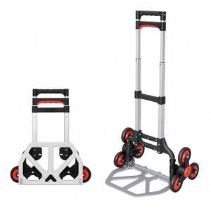 Carrello Pieghevole in Alluminio per Scale 51x41x99.5 Cm Capacità 70 Kg per Trasporto Merci - Product Image 1