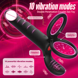 Vibratore a Forma di Pene con Anello di Bloccaggio Tre-in-Uno e 10 Modalità di Vibrazione per Stimolazione Prostatica, Punto G e Clitoridea - Product Image 4