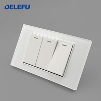 BAOBEN Enchufe de Pared de Vidrio Templado Blanco con USB Tipo C, Estándar Estadounidense, Enchufe para México y América, 118*72, Interruptor de Luz, Carga Rápida