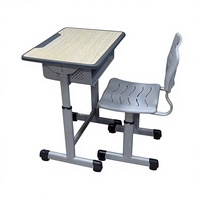 Bureaux et chaises d'étude modernes et durables pour enfants du primaire et du secondaire, mobilier scolaire, plateau de table en panneau artificiel et métal