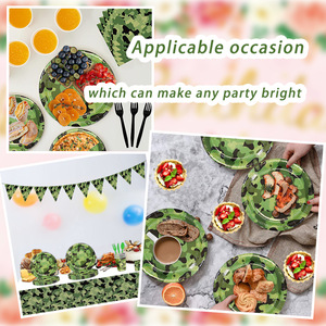 Military Camouflage Tablecloth Disposable <b>Birthday</b> Party Decoration Set For Children 5-7 Years - Product Image 5