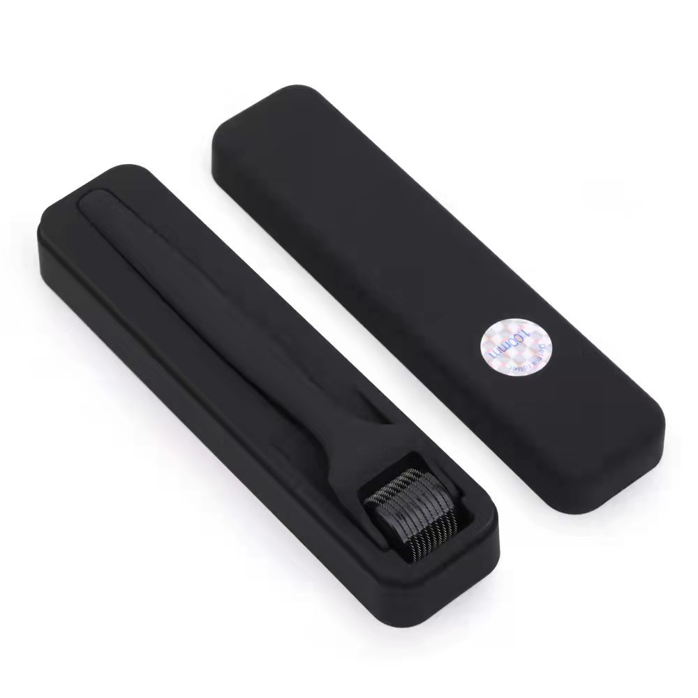 Дропшиппинг для мужчин уход за кожей лица Борода роста волос Титан 540 микро иглы 0,25 0,5 мм матовый черный Дерма ролик