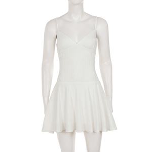 Vestido midi de punto trenzado texturizado con cuello en V, estilo francés, para mujer, diseño de patchwork, corte A, sencillo y relajado. - Product Image 6