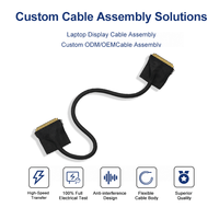ICape Maßgefertigtes 1354 30/40P 38-46AWG Mikro-Koaxialkabel-Bundle/-Baugruppe mit PVC-Ummantelung für EDP LCD-Bildschirmkabel (Notebook PC/TV)