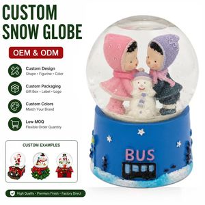 Globo <span class=keywords><strong>de</strong></span> <span class=keywords><strong>Nieve</strong></span> Personalizado OEM con Diseño <span class=keywords><strong>de</strong></span> <span class=keywords><strong>Muñeco</strong></span> <span class=keywords><strong>de</strong></span> <span class=keywords><strong>Nieve</strong></span> y Base <span class=keywords><strong>de</strong></span> Estación <span class=keywords><strong>de</strong></span> Autobuses Azul para Decoración Navideña y Regalos - Product Image 1