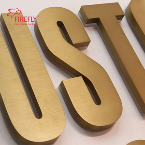 Tùy chỉnh chải vàng LED Backlit chữ 3D logo thép không gỉ dấu hiệu cá nhân kinh doanh tiếp nhận tường Logo tên công ty - Product Image 6