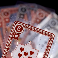 Cartes de jeu de poker en PVC transparent noir, flexibles, lisses, imperméables, avec logo personnalisé imprimé