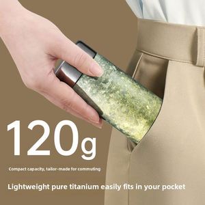 Gourde isotherme mini en titane pur de 220 ml, portable, format de poche, petite capacité, pour la préparation du thé à domicile et le transport quotidien - Product Image 3
