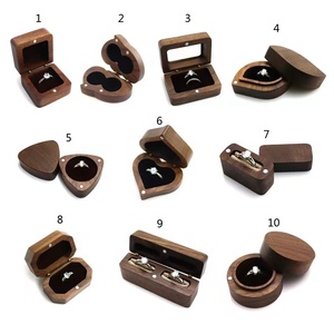 FORTE Manufacturer Custom Luxury Personalized Wooden Jewelry Box Walnut Wooden <b>Ring</b> Box Weeding Engagement Wood <b>Couple</b> <b>Ring</b> Box - Product Image 1