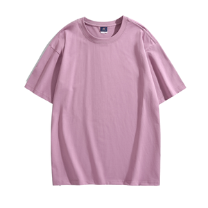 Camisetas de punto sueltas de algodón 100% personalizadas con impresión láser, 260g, para hombre, talla estadounidense, de alta calidad, estilo formal, nuevas, venta al por mayor OEM - Product Image 1