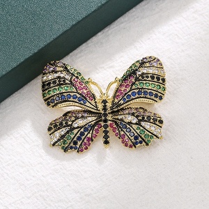Broche de mariposa Vintage para mujer y niña, broche de estrás, cristal antiguo, forma de Animal, corsajes, bufanda, Clips, 2022 - Product Image 3