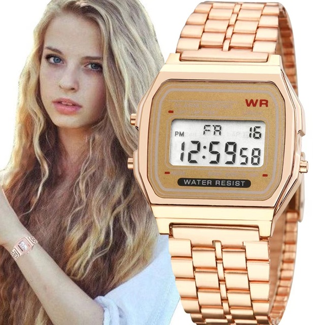 Men's Trendy Waterproof Luminescent Sports Digital Watch with Electronic Alarm Luminous Middle High School for Youth
