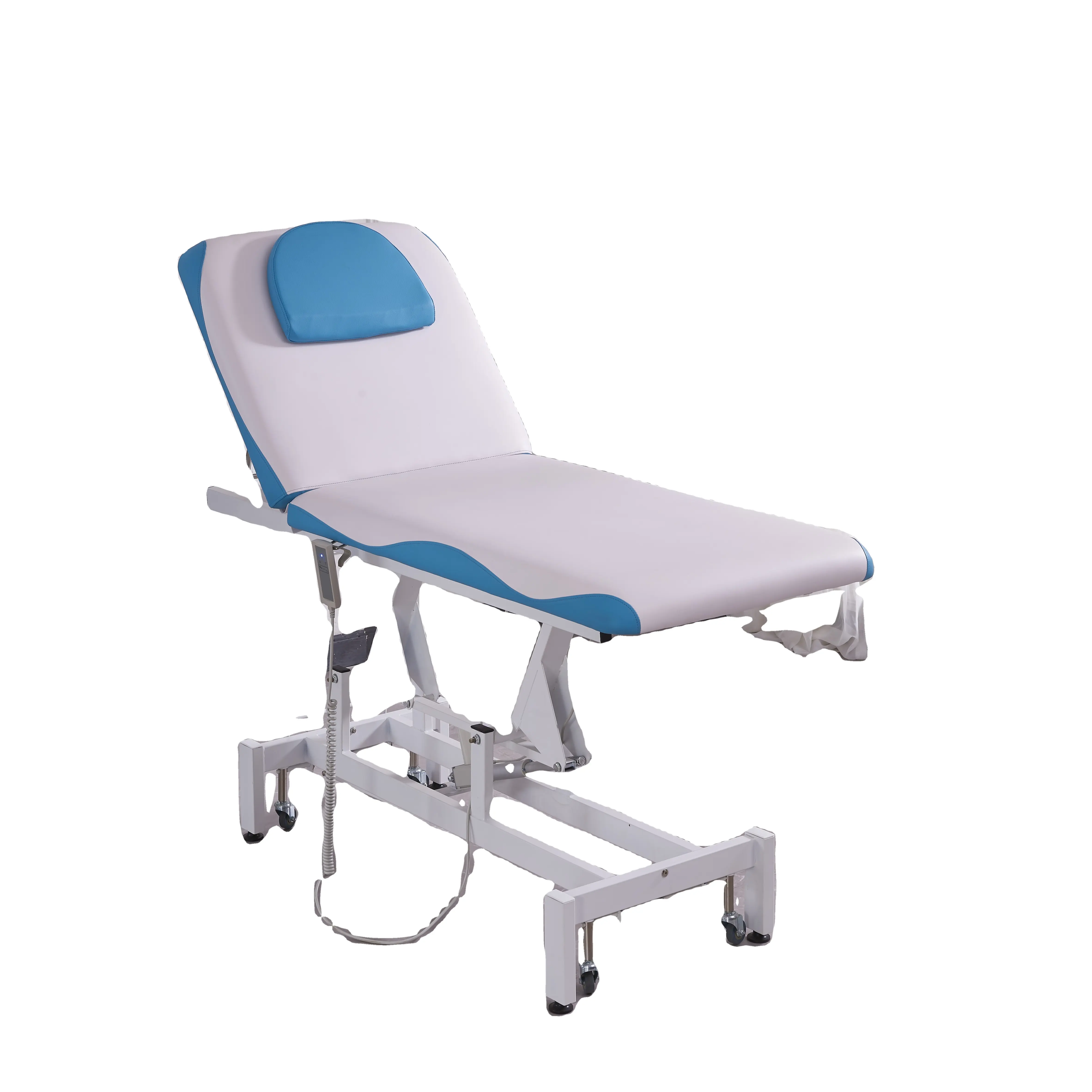 Most Popular Height Adjustable Remote Control Metal Base With 2 Castors Medical Electric Physical Therapy Bed