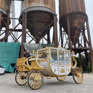 สามารถปรับแต่งได้ รถม้าหรูหราสีขาวทอง รถม้าไฟฟ้า/รถม้าลาก สำหรับการขนส่งพิเศษ - Product Image 2